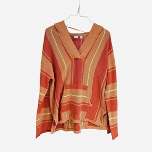 boho skater orange striped gap sweater hoodie nwt
